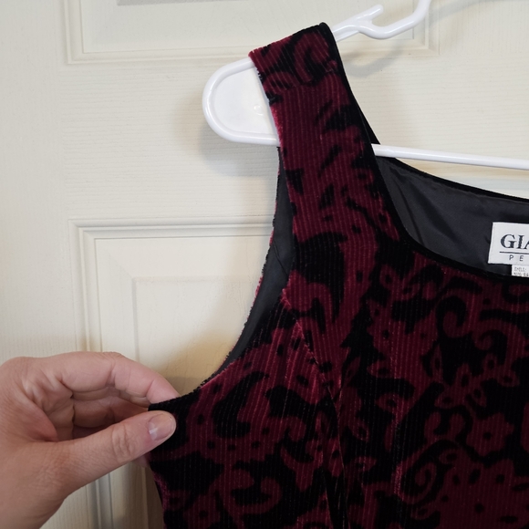 Gianni Floral Velvet Ribbed 90s Whimsigoth Grunge Silk Blend Top - Picture 5 of 7